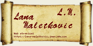 Lana Maletković vizit kartica